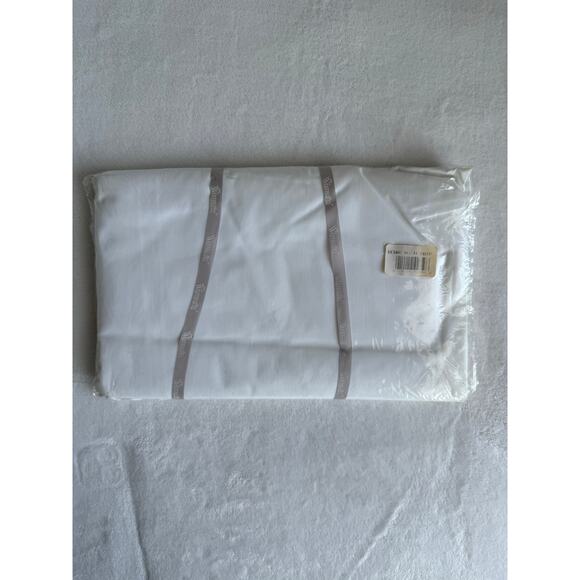 NWT Vintage Wamsutta Beach White Full Flat Bed Sheet Eyelet Lace No Iron Cottage - Picture 3 of 4